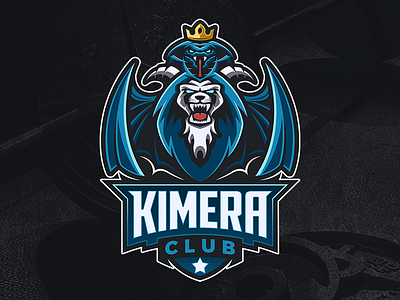 Logo Kimera Club crown dragon goat gym kimera lion logo snake