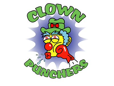 "Clown Punchers" Dodgeball Team Logo branding clown design dodgeball illustration illustrator logo screen print shirt stencil vector