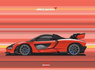 McLaren Senna car carlover f1 f1racing illustrator mclaren senna vector vectorart