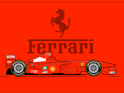 F1 Ferrari adobe bridgestone carlover f1 f1racing fedex ferrari illustraion illustrator india potenza racecar racingcar red redcar shell tictac tim