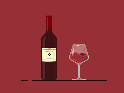 Red Wine alcohol bottle glass illustration illustrator red redwine vectorart wine