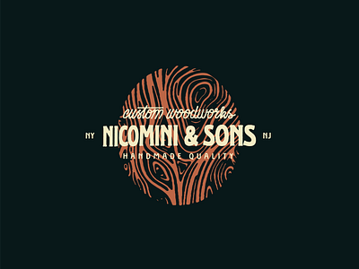 Nicomini & Sons branding illustration logo typography