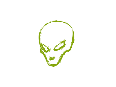 Grungy Little Alien alien character creepy grunge icon logo rough