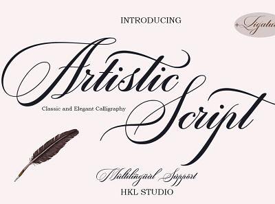 Artistic Script branding calligraphy design elegant font graphic design invitations lettering typography wedding