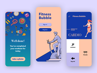 Fitness Bubble app app design design ui ux
