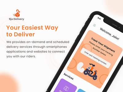 9jadelivery Mobile app logistics app ui design ux design