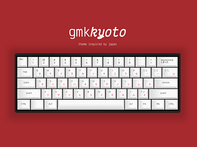 GMK Kyoto art board branding computer design gmk japan keyboard keyboards keys kyoto mechanical keyboard minimal mockup mockup design mockups peripheral peripherals prototype red switch