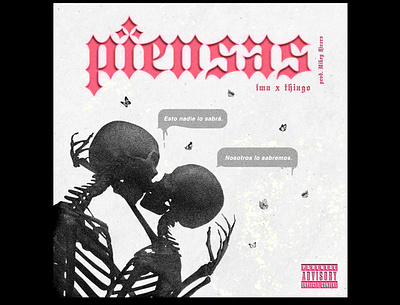 piensas - LMA x THIAGO album cover design graphic design lettering song cover