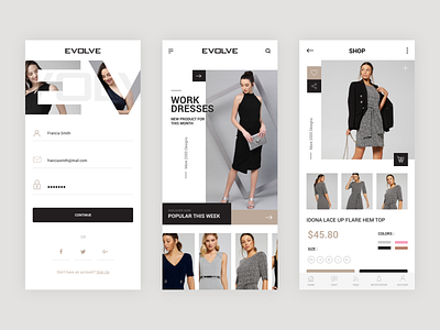 Evolve App collaboration collection dresses ecommerce ecommerce app ecommerce design elegant online marketing online seller online shop online shopping online store sellers selling shopping shopping app store