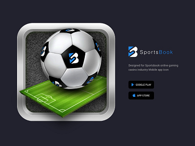 Sportsbook app icon casino football futsal gaming icon logo mobile gaming online gaming soccer sports
