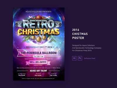 Retro Christmas Poster 2016 advertising banner design billboard brochure design logo marketing poster poster design print print design retro retro design