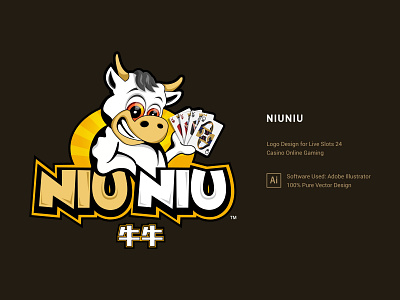 Niu Niu Logo banner design branding casino logo design graphic design illustration logo logo design mobile app mobile gaming online gaming slot game logo slot games ui vector