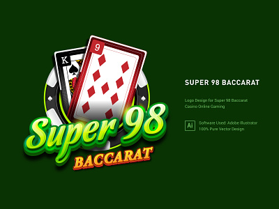 Super 98 Baccarat Logo Design banner design branding casino logo design gaming logo graphic design illustration logo logo design mobile app logo mobile gaming online gaming slot games table game ui ui ux ux vector