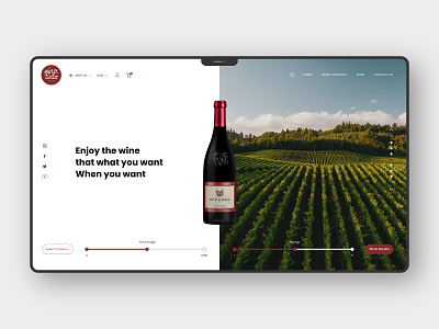 Wine Banner Design banner design branding design graphic design illustration logo ui ui ux ux vector wine banner wine web design wine website winery