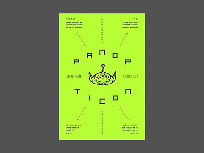 Panopticon alien bold branding bright clean icon illustration philosophy poster poster art power social theory toy story typography vector