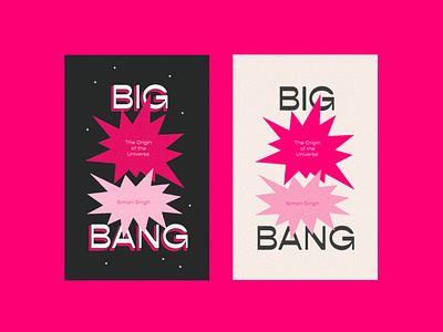 Big Bang bold book book cover branding bright cosmic expansion cosmology cover art cover artwork cover design explosion flat illustration layout physics pink stars theory universe vector