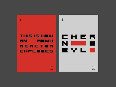 Chernobyl bold constructivism flat grid layout monospace monospaced pixel pixels poster print rodchenko square text vector