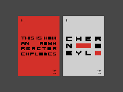 Chernobyl bold constructivism flat grid layout monospace monospaced pixel pixels poster print rodchenko square text vector