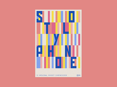 Stylophone blocks bold bright clean flat grid illustration layout minimal poster vector