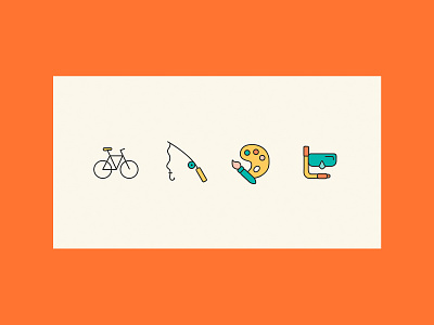 Dropshipping Trends bicycle bright ecommerce fishing rod flat icon illustration line art line artwork lines linework paint snorkel vector