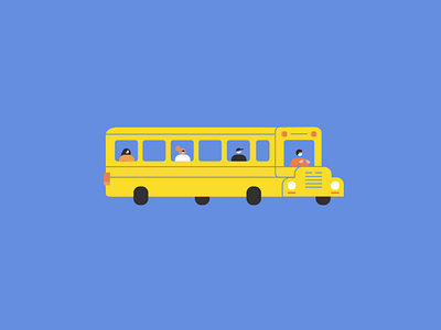 Wheels on the Bus bold bright bus children covering covid covid19 flat illustration kids mask masks proximity safety school school bus sickness social distancing spaced vector