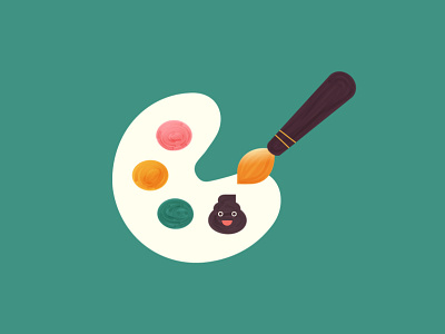 🎨💩 brush emoji flat marker marker sketch minimal painter palette poop