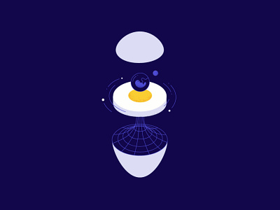 Eggxistential bold bright conception egg eggs embryo exist existence existential existentialism fetus flat illustration life minimal shooting stars solar system space vector yolk