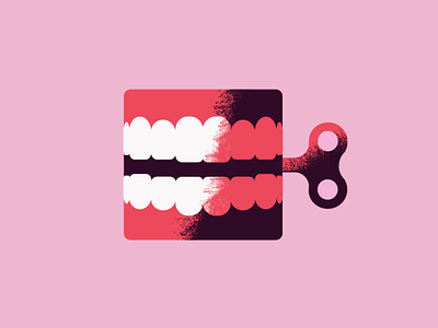 Vectober / 8 / Teeth bold chattery denture flat gradient gritty inktober sketch teeth texture tooth toy vector vintage wind up
