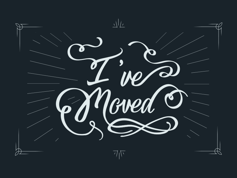 I've/We've Moved Card card handwritten layout lettering line print process type typography vintage