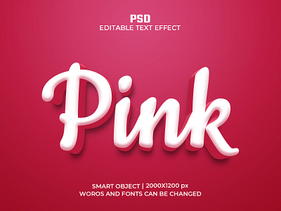 Pink Editable 3D Text Effect Psd Template