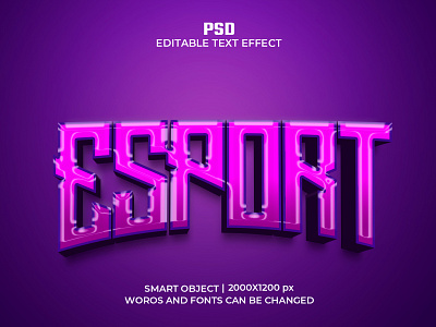 ESPORT Editable 3D Text Effect Psd Template 3d text efect text
