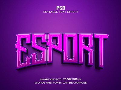 ESPORT Editable 3D Text Effect Psd Template