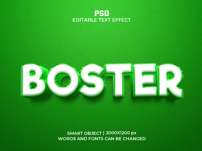 BOSTER Editable 3D Text Effect Psd Template typography