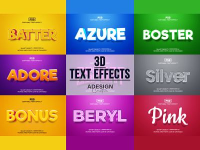 3D Text Style Effect Template 3d text effect mockup text effect