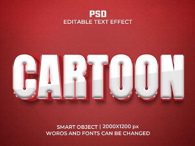 Cartoon Editable 3D Text Effect Psd Template