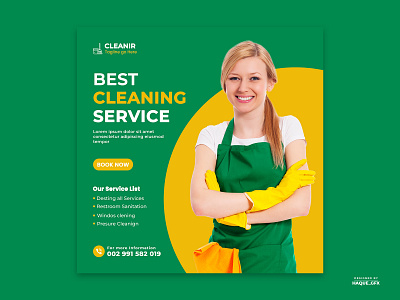 Cleaning Service Social Media Banner Template adds promotion cleanign service cleaning social media banner graphic design instagram banner instagram post marketing banner promotin adds banner social adds social media banner template social template web banner