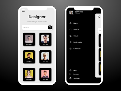 Application Menu concept application design icon ui ux