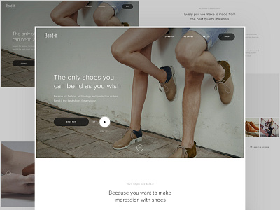 Bend-it shoes homepage clean ecommerce eshop fashion homepage landing minimal product shoes sideproject typography website