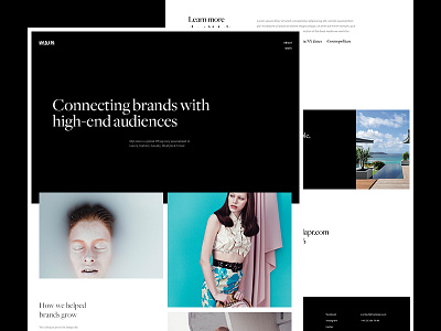 MyLola PR Homepage black clean fashion heed landing minimal pr typography ux web webdesign website