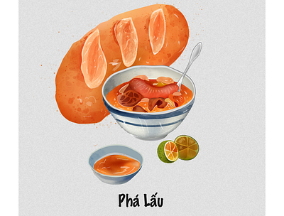 Pha Lau - Banh mi food illustration illustration vietnamese food