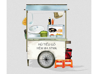 Hu Tieu Go food illustration illustration vietnamese food
