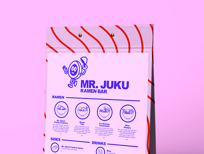 Mr. Juku Menu branding design illustration illustrator logo menu menu bar menu design