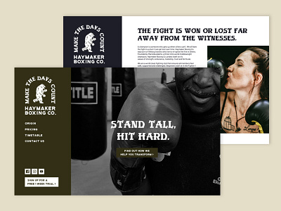 Haymaker Boxing Co. Website branding design illustration illustrator logo minimal ui website design