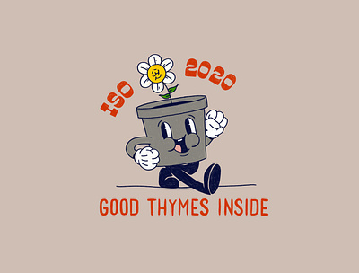 Good Thymes Inside badge design character design covid covid19 design illustration illustrator logo quarantine