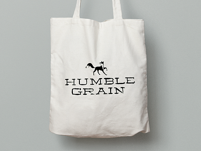 Humble Grain Tote branding design food branding fox hand generated illustration minimal natural branding organic packaging typography