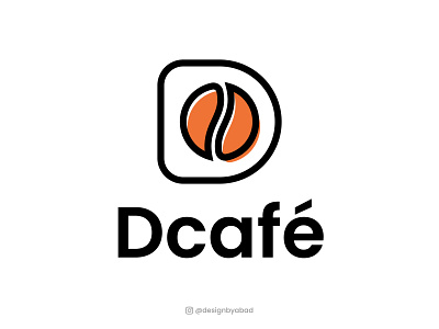 Dcafe - Letter D and Coffe bean Logo Design