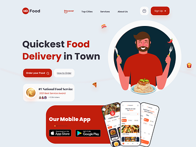 Food delivery Header branding design figma food graphic design illustration logo ui ux vector
