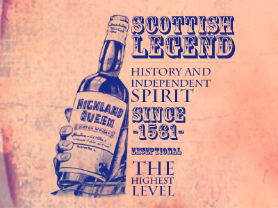 Highland Queen design illustration poster queen whisky