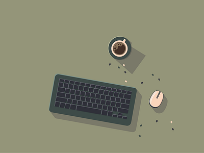 Coffee time design flat illustration minimal vector web