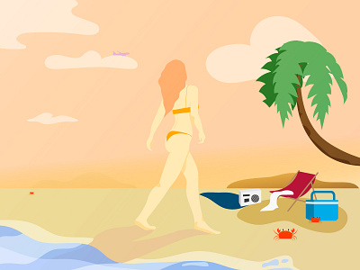 Summer Paradise flat graphic design illustration illustrator minimal vector